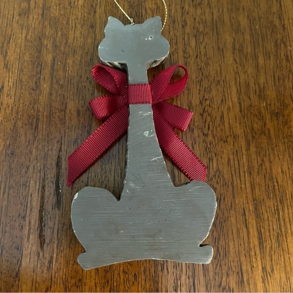 Kurt Adler Long Neck Cat with Burgundy Bow Resin Vintage Collectible - Picture 6 of 7